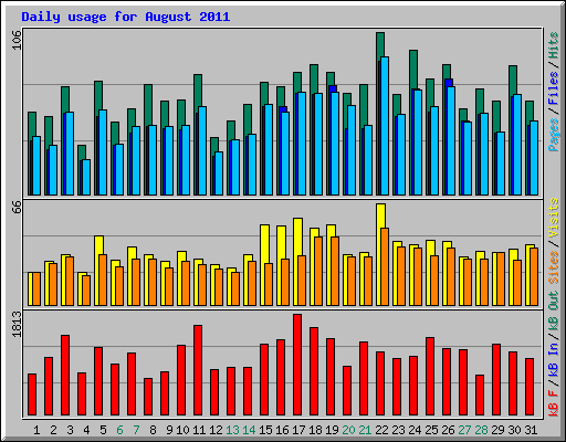 Daily usage for August 2011