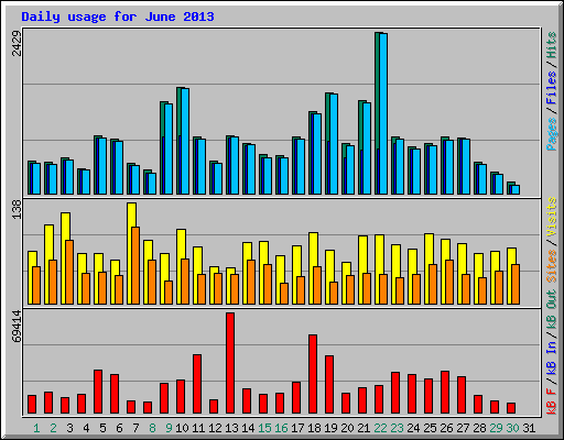 Daily usage for June 2013
