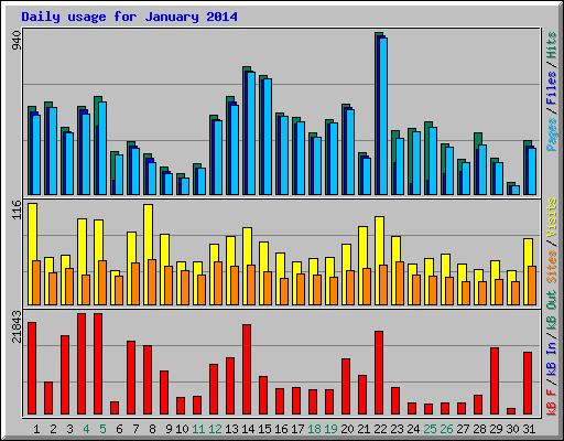 Daily usage for January 2014