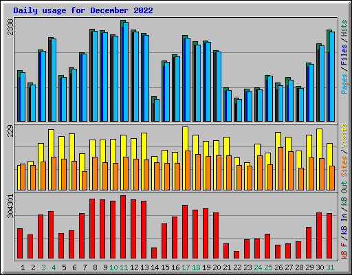 Daily usage for December 2022