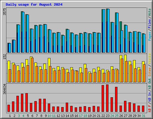Daily usage for August 2024