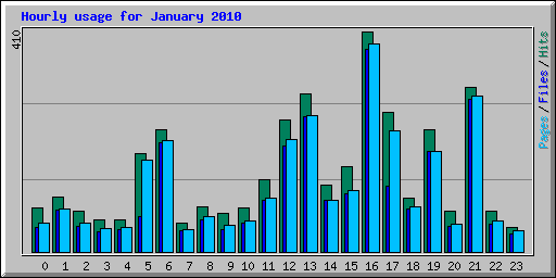 Hourly usage for January 2010
