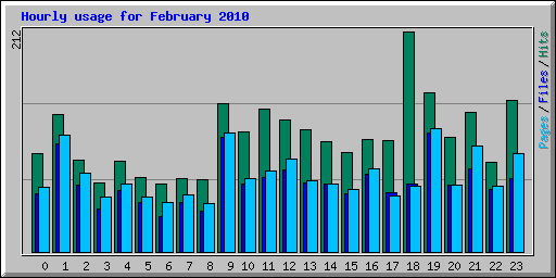 Hourly usage for February 2010