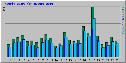Hourly usage for August 2010