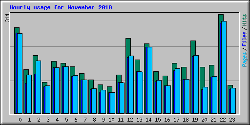 Hourly usage for November 2010