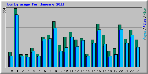 Hourly usage for January 2011