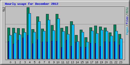 Hourly usage for December 2012