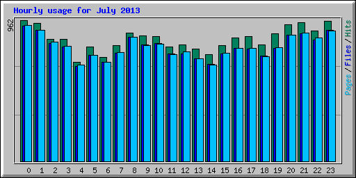 Hourly usage for July 2013