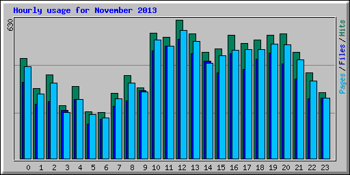 Hourly usage for November 2013