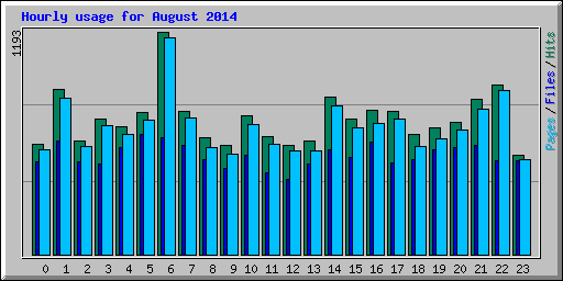 Hourly usage for August 2014