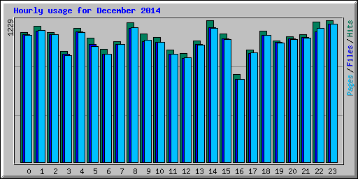 Hourly usage for December 2014