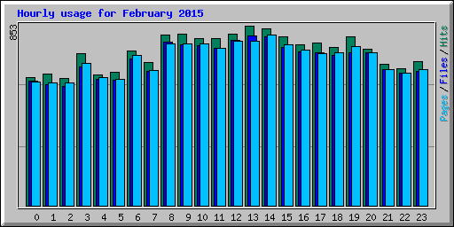Hourly usage for February 2015