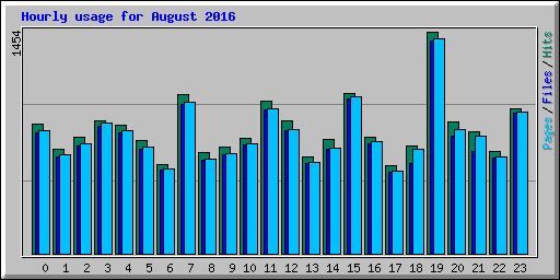 Hourly usage for August 2016