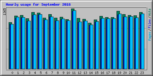 Hourly usage for September 2016