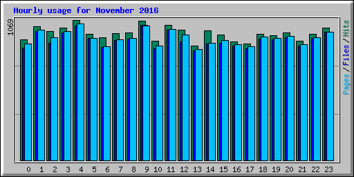 Hourly usage for November 2016