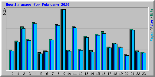 Hourly usage for February 2020