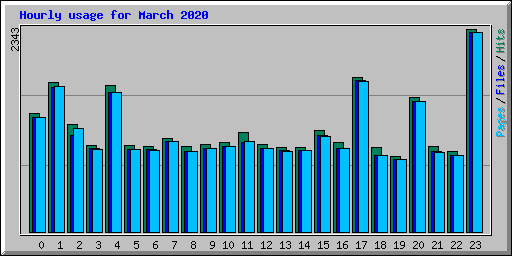 Hourly usage for March 2020