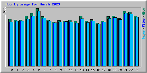Hourly usage for March 2023