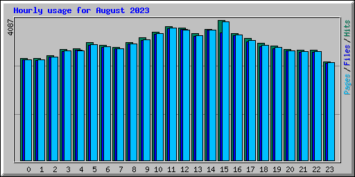 Hourly usage for August 2023